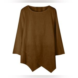 Bryn Walker Asymmetric Hem Linen Large Tunic